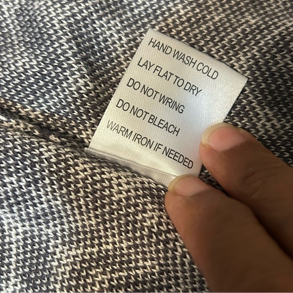 Belldini Women’s Knit Open Front Cardigan Sweater Leaf Pattern Bows Gray Cream L - Picture 8 of 11